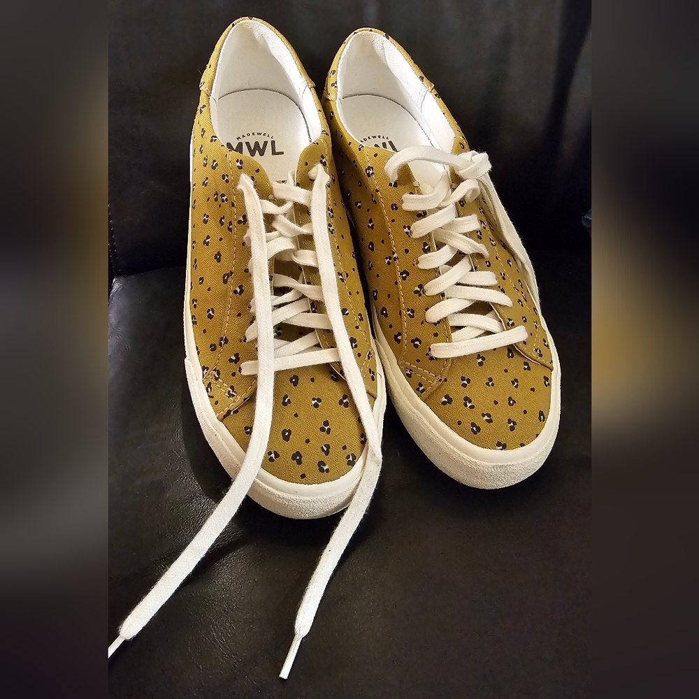 Madewell Sidewalk Low Top Sneakers Mini Leopard Print Women Size 8 EUC - Picture 15 of 15